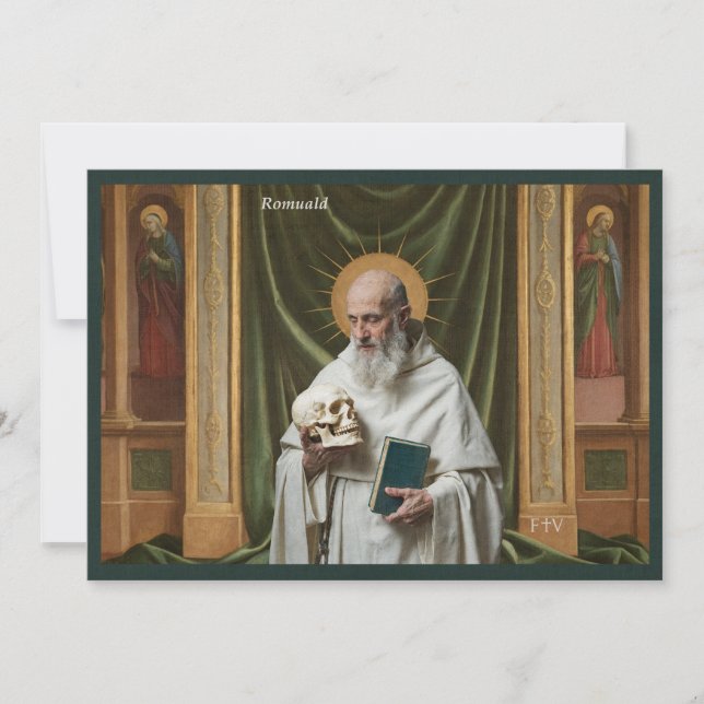 Catholic Art Holy Card | Saint Romuald Inbjudningar (Framsida)