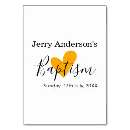 Catholic baptism kids modern simple QR minimal Bordsnummer