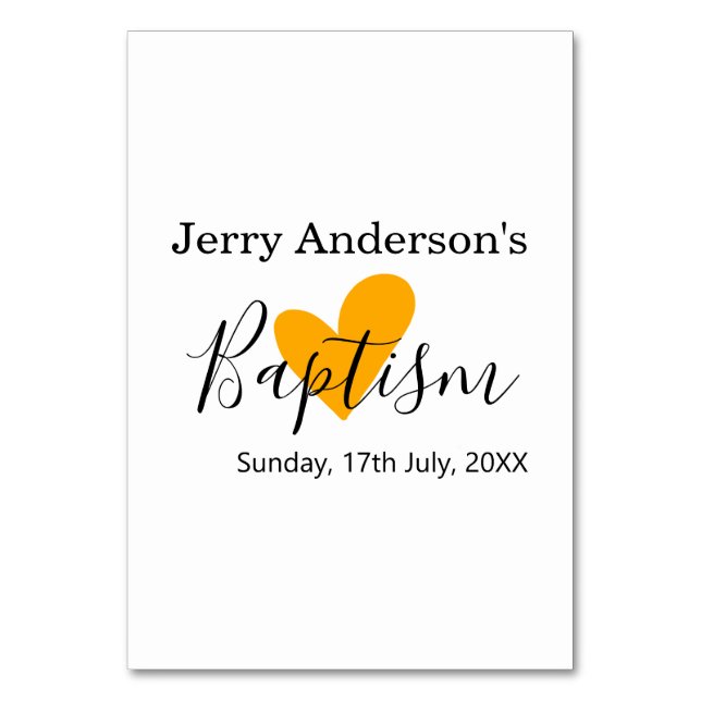 Catholic baptism kids modern simple QR minimal Bordsnummer (Framsidan)