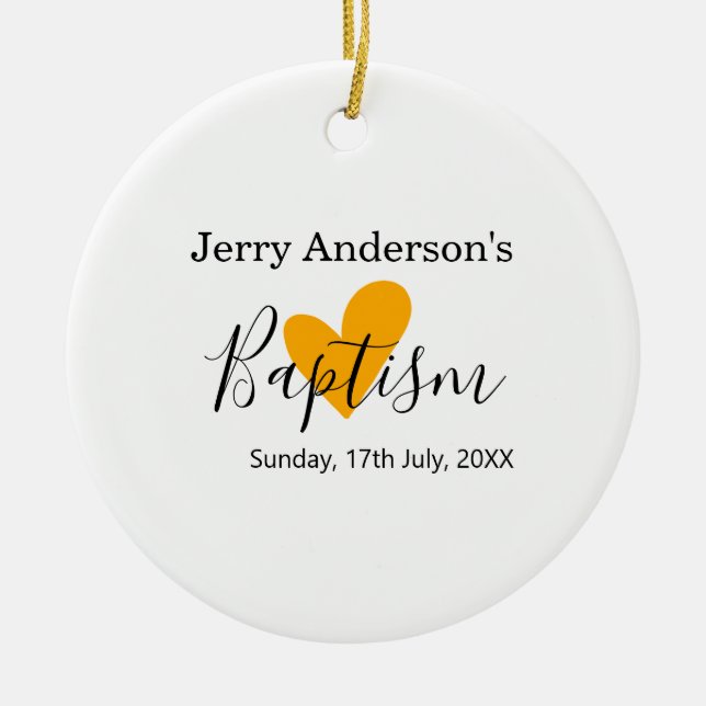 Catholic baptism kids modern simple QR minimal Julgransprydnad Keramik (Framsidan)