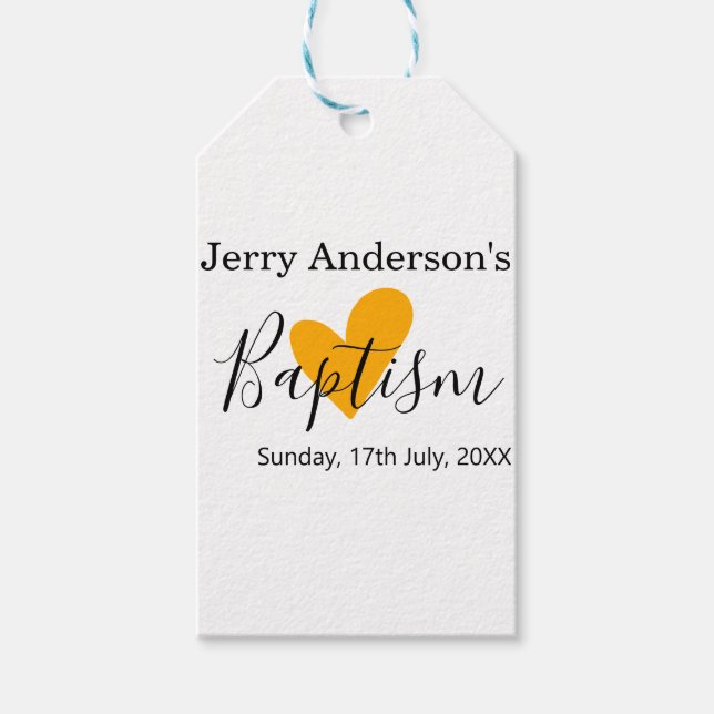 Catholic baptism kids modern simple QR minimal Presentetikett (Framsidan)