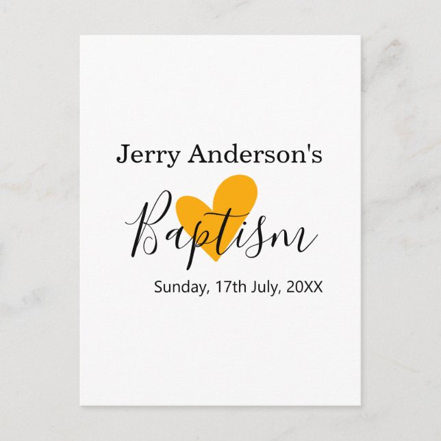 Catholic baptism kids modern simple QR minimal Vykort (Framsida)