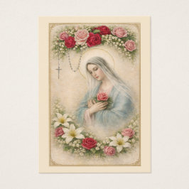 Catholic Blessed Mary Madonna Funeral Memorial Visitkort