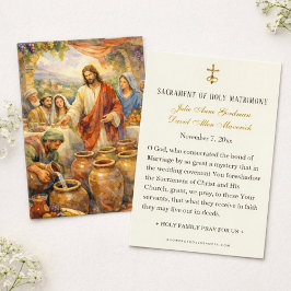 Catholic Cana Wedding Prayer Cards Visitkort