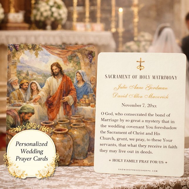 Catholic Cana Wedding Prayer Cards Visitkort (Skapare uppladdad)