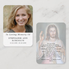  Catholic Divine Mercy Jesus Funeral Prayer Card Visitkort