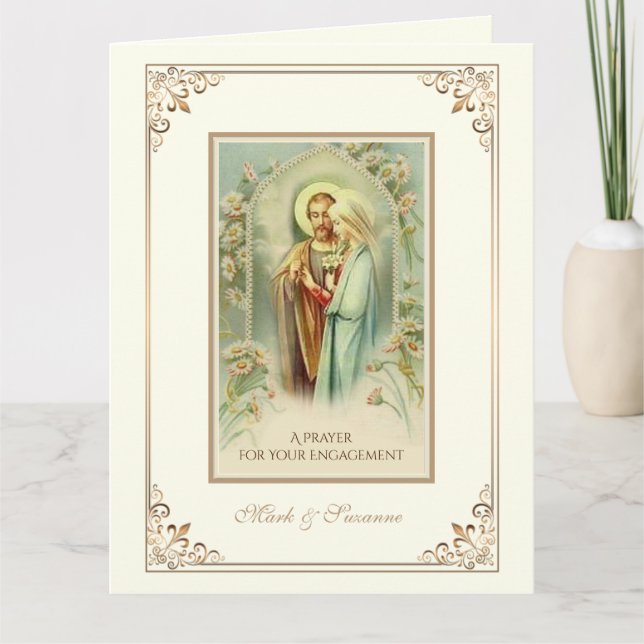 Catholic Engagemangbön Härmed gratulationer  Kort (Framsida)