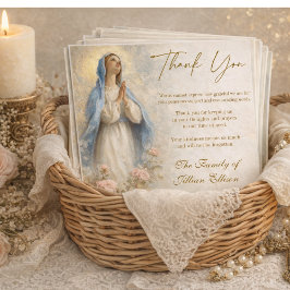 Catholic Funeral Memorial Blessed Virgin Mary  Tack Kort