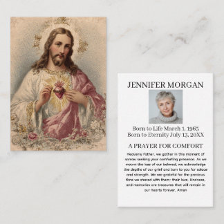 Catholic Funeral Memorial Jesus Prayer Holy Card Visitkort