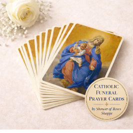 Catholic Funeral Memorial Mary Rosary Visitkort