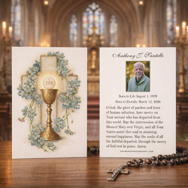 Catholic Funeral Memorial Prayer Holy Card Visitkort (Skapare uppladdad)