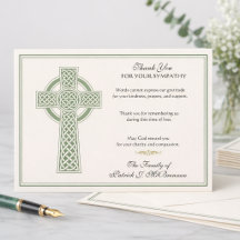 Catholic Funeral Thank You Irish Celtic Cross