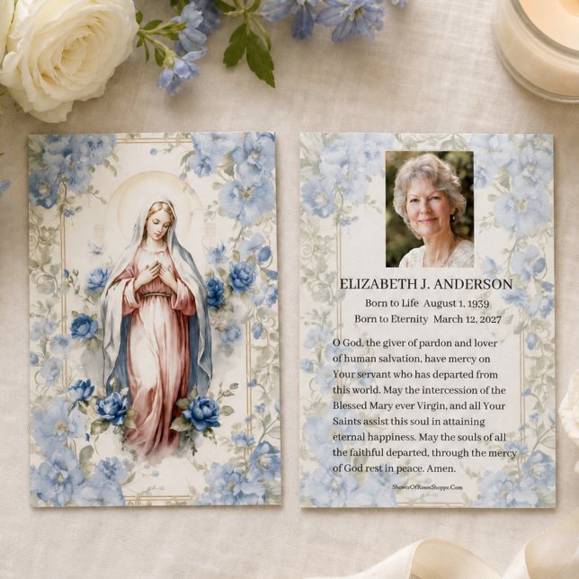 Catholic Funeral Virgin Mary Memorial Prayer Holy  Visitkort (Skapare uppladdad)