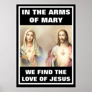 CATHOLIC HELIG HEART IMMACULATE MARY RELIGIÖSA POSTER