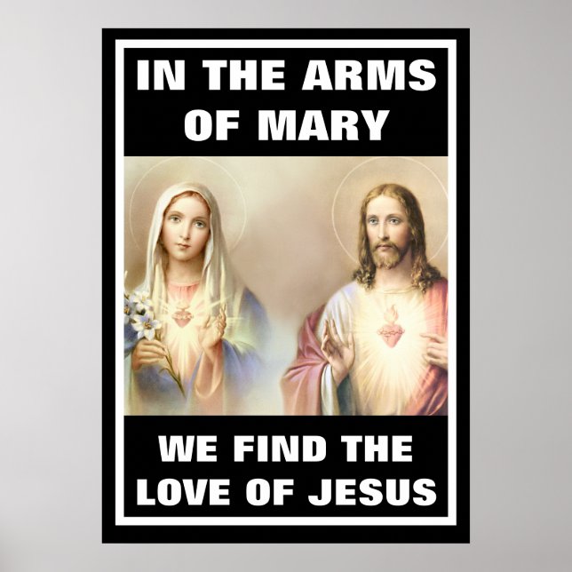 CATHOLIC HELIG HEART IMMACULATE MARY RELIGIÖSA POSTER (Framsidan)