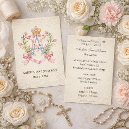 Catholic Marian Baptism Remembrance Tilläggskort