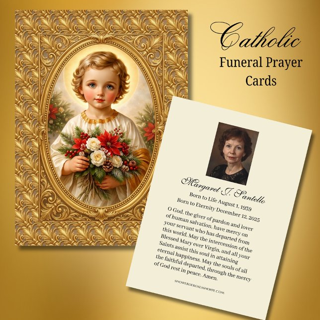 Catholic Memorial Prayer Christmas Jesus  Visitkort (Skapare uppladdad)