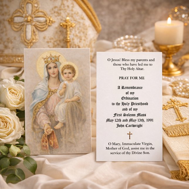 CATHOLIC PRIEST ORDINATION  ANNIVERSARY HOLY CARDS VISITKORT (Skapare uppladdad)