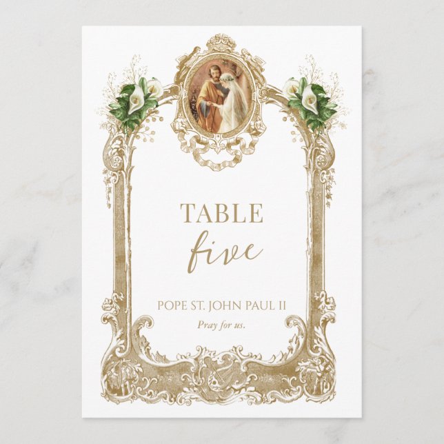 Catholic Saint Wedding Table Number  Inbjudningar (Framsida)