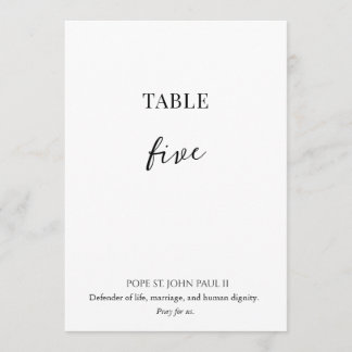 Catholic Saint Wedding Table Number  Inbjudningar