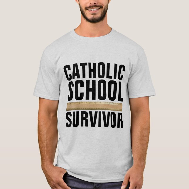 CATHOLIC SCHOOL SURVIVOR T-Shirts Tees (Framsida)