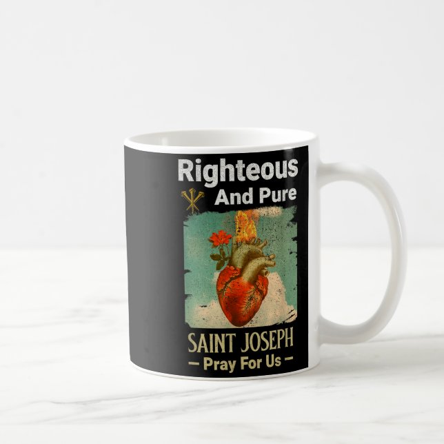 Catholic St. Joseph, Patron Saint Of Fathers, Pray Kaffemugg (Höger)