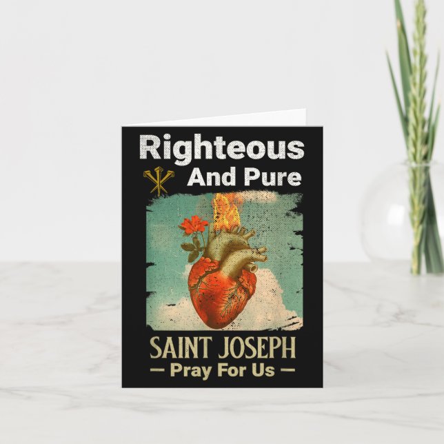Catholic St. Joseph, Patron Saint Of Fathers, Pray Kort (Framsida)