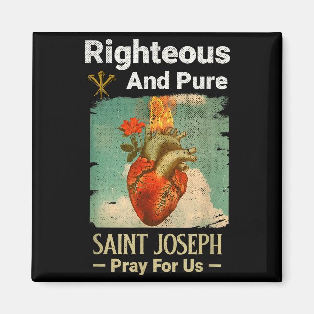 Catholic St. Joseph, Patron Saint Of Fathers, Pray Magnet (Framsidan)