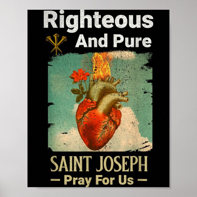 Catholic St. Joseph, Patron Saint Of Fathers, Pray Poster (Framsidan)