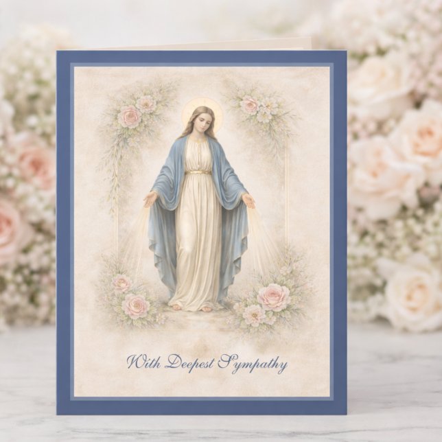 Catholic Sympathy Mother Mary Floral Kort (Skapare uppladdad)