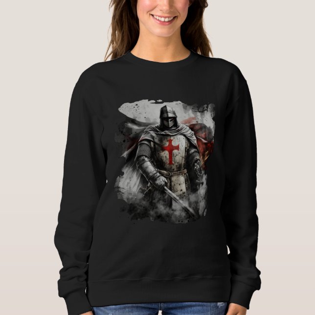 Catholic Templar Knights Crusader T Shirt (Framsida)