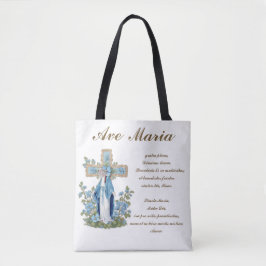 Catholic Virgin Mary Ave Maria på latin Tygkasse