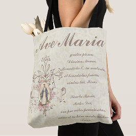 Catholic Virgin Mary Ave Maria på latin Tygkasse