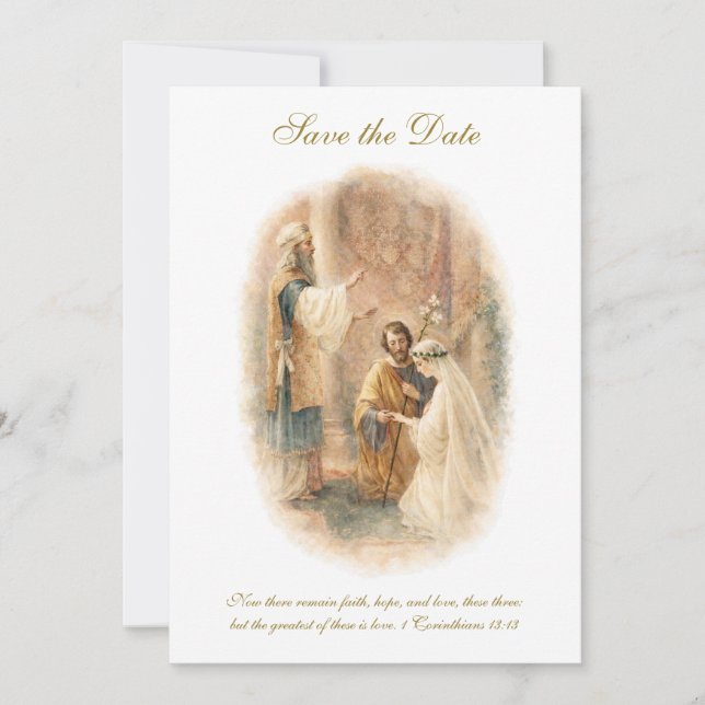 Catholic Wedding Elegant Save the Date Spara Datumet (Framsida)