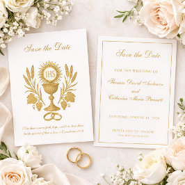 Catholic Wedding Elegant Save the Date Spara Datumet