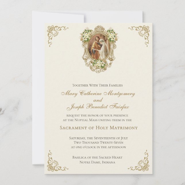 Catholic Wedding Heirloom Nuptial Mass  Inbjudningar (Framsida)