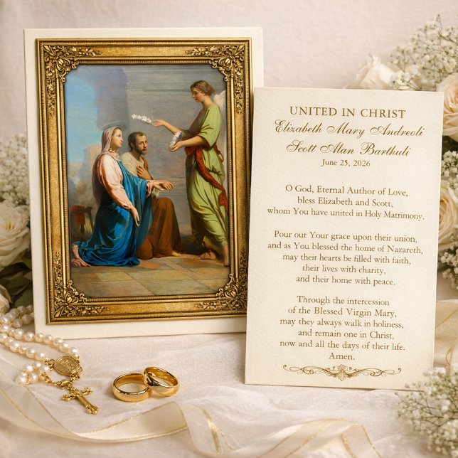 Catholic Wedding Prayer Betrothal Mary Joseph Visitkort (Skapare uppladdad)