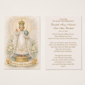 Catholic Wedding Prayer Card Betrothal  Visitkort
