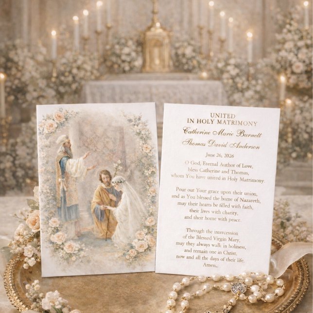 Catholic Wedding Prayer Card Betrothal  Visitkort (Skapare uppladdad)