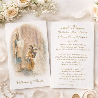 Catholic Wedding Prayer Card Betrothal  Visitkort