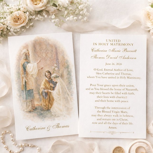 Catholic Wedding Prayer Card Betrothal  Visitkort (Skapare uppladdad)