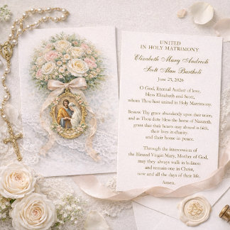 Catholic Wedding Prayer Card Betrothal  Visitkort