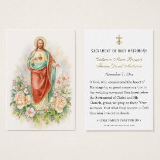 Catholic Wedding Sacred Heart of Jesus Prayer Visitkort
