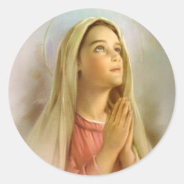 Catholik Blsed Virgin Mary Religiösa Runt Klistermärke