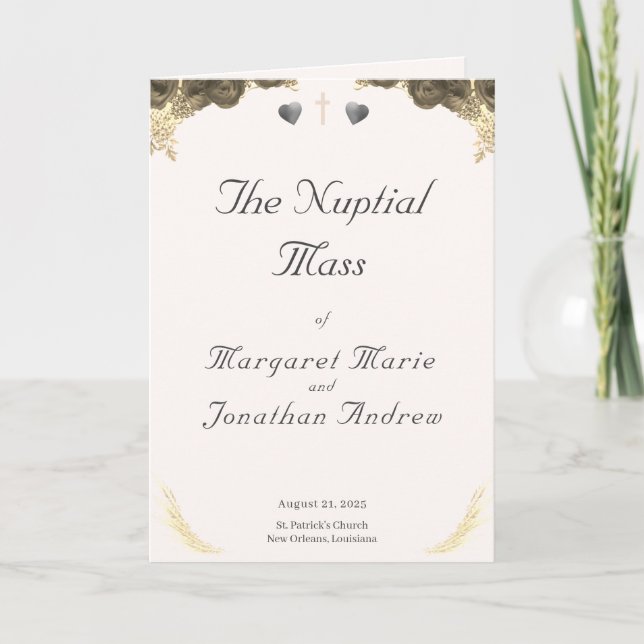 Catholik Grace Bröllopsprogram Program (Framsida)