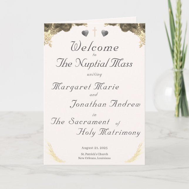 Catholik Grace Bröllopsprogram Program (Framsida)