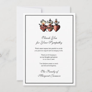 Catholik Hearts Jesus Mary Joseph Funeral Tack Kort