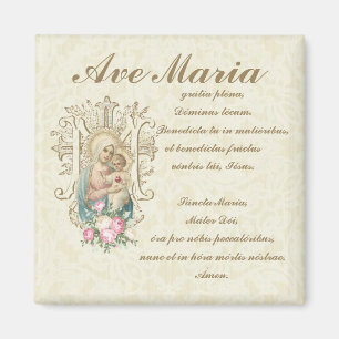 Catholik Virgin Mary Ave Maria Baby Jesus Blommigt Magnet
