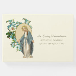 Catholik Virgin Mary Blommigt Memorial Funeral Gästböcker