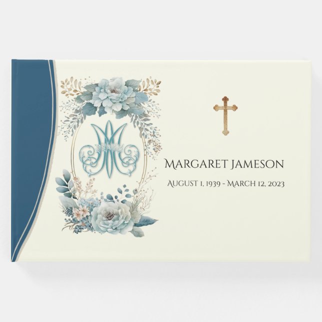 Catholik Virgin Mary Funeral Memorial Guest Bok (Framsida)